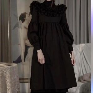 Designer Black Ruffled Dress